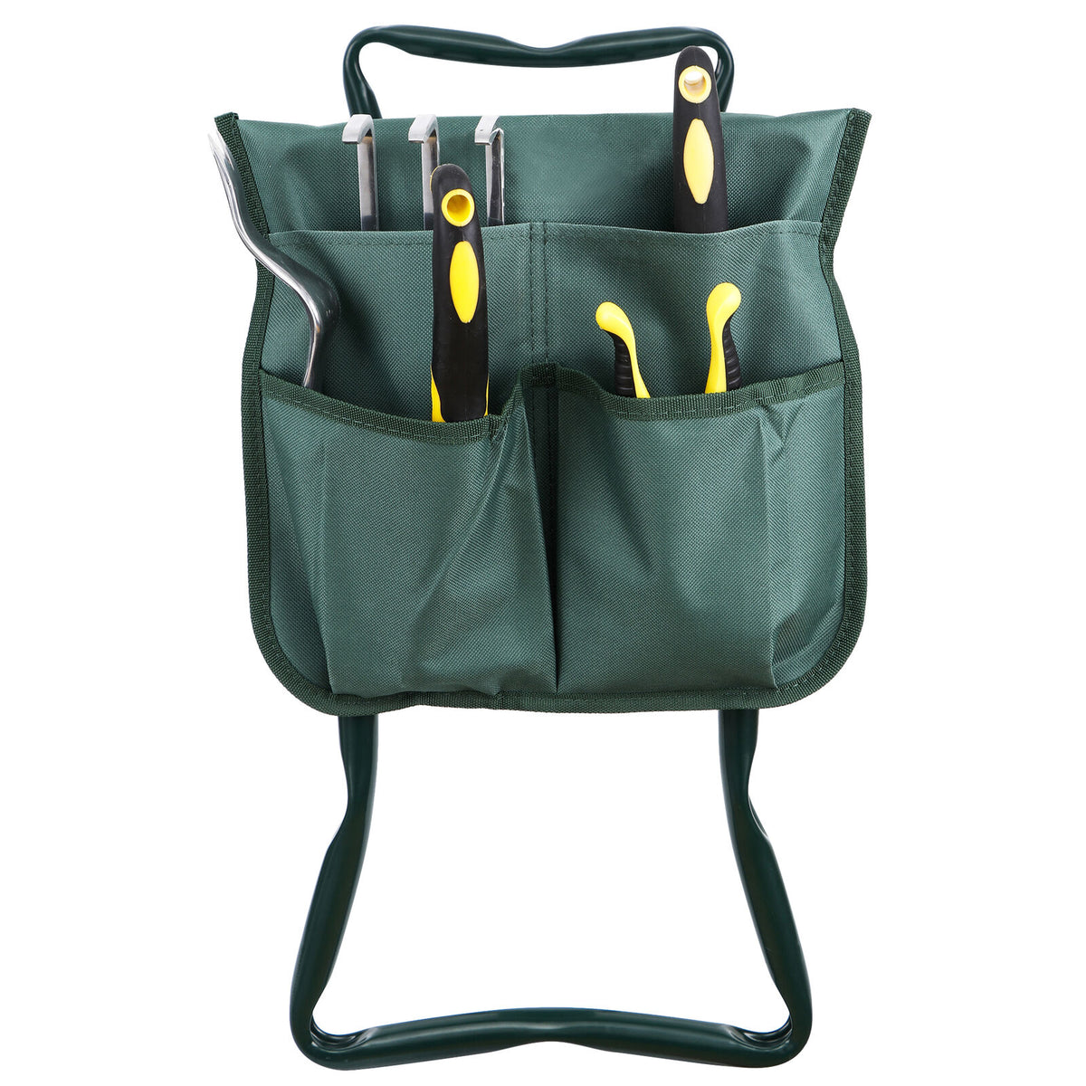 Folding Garden Kneeler Knee Bench Stool Soft Cushion Seat Pad & Tool Pouch
