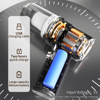 Portable Wireless Handheld Car Vacuum Cleaner, 120W Hand Held Mini Vacuum for Desk Home &Office Dust Cleaning