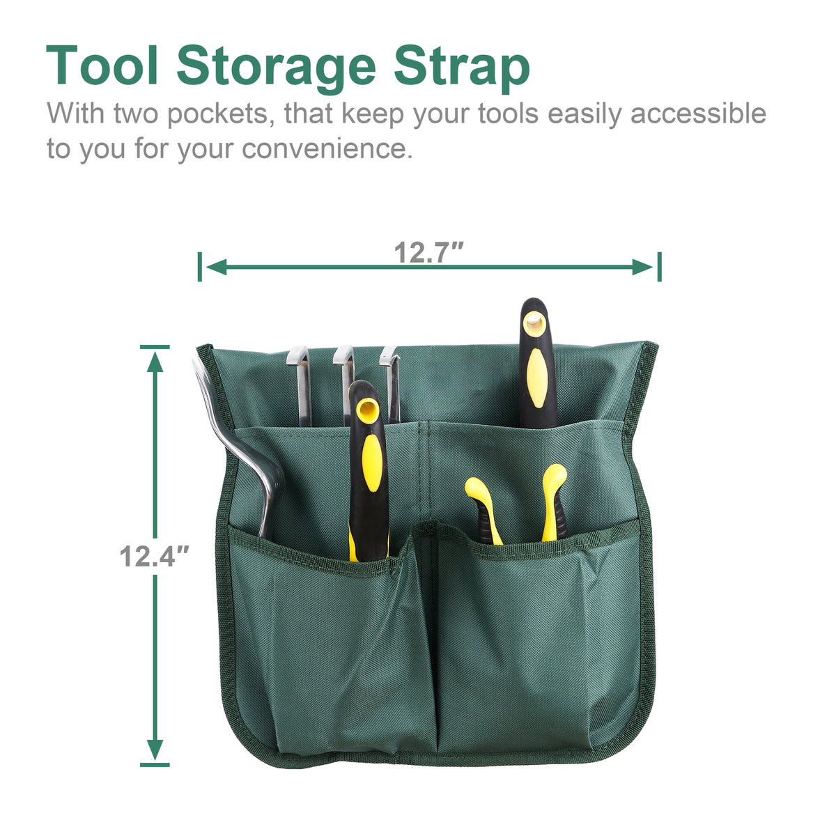 Folding Garden Kneeler Knee Bench Stool Soft Cushion Seat Pad & Tool Pouch