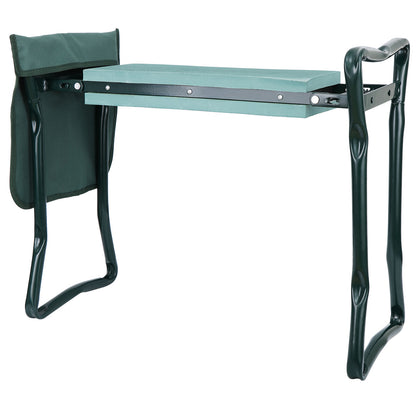 Folding Garden Kneeler Knee Bench Stool Soft Cushion Seat Pad & Tool Pouch