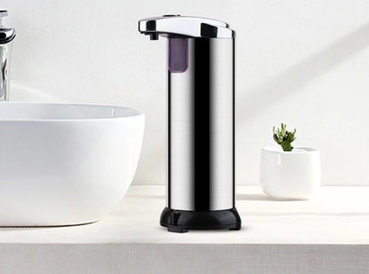 Touchless Automatic Liquid Soap Dispenser - Battery Operated Stainless Steel in Silver