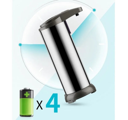 Touchless Automatic Liquid Soap Dispenser - Battery Operated Stainless Steel in Silver