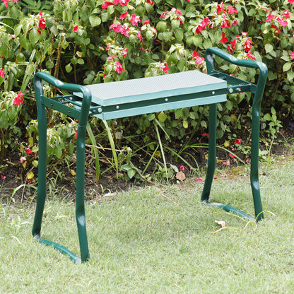 Folding Garden Kneeler Knee Bench Stool Soft Cushion Seat Pad & Tool Pouch