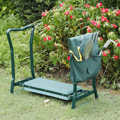 Folding Garden Kneeler Knee Bench Stool Soft Cushion Seat Pad & Tool Pouch