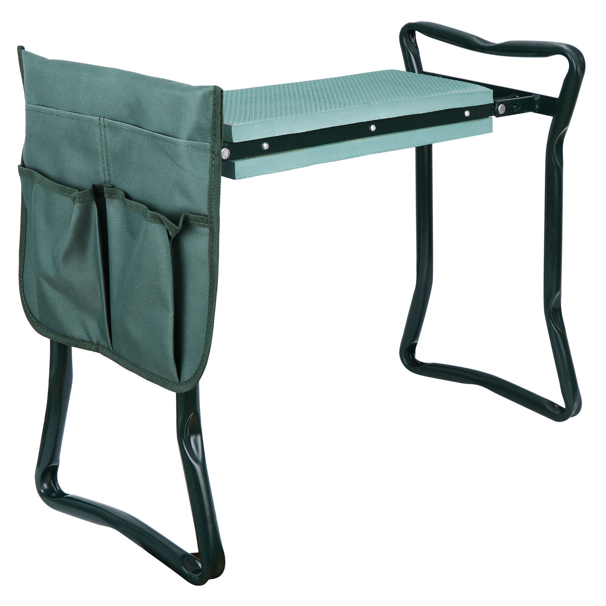 Folding Garden Kneeler Knee Bench Stool Soft Cushion Seat Pad & Tool Pouch